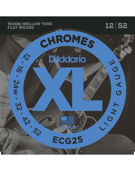 CORDE D'ADDARIO ELECTRIQUE FILET PLAT 12/52
