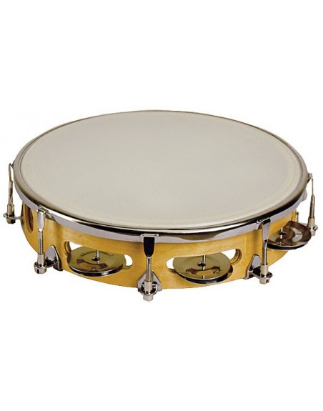 TAMBOURIN PEAU REGL. 20 CM CYMBALETTES