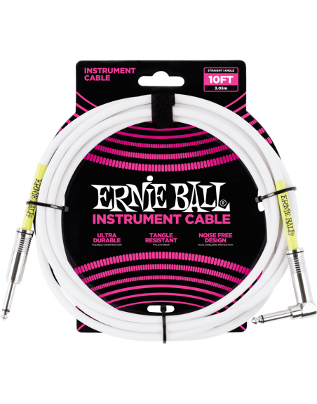 ERNIE BALL JACK/JACK COUDE - 3M BLANC