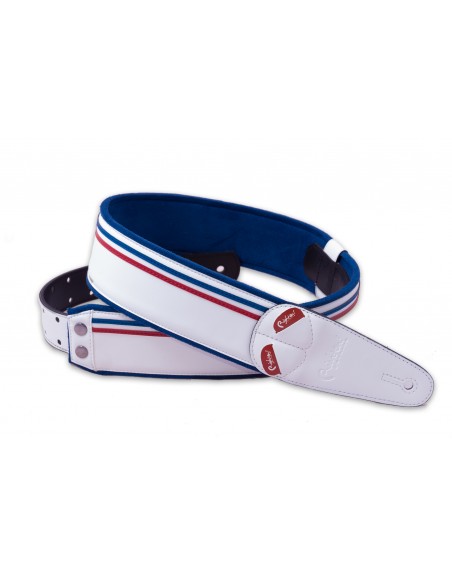 COURROIE VEGAN RIGHTON RACE BLANC TRICOL