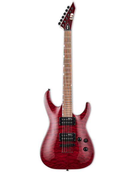 GUITARE ELECTRIC LTD MH200 ROUGE SOMBRE TRANSPARENT