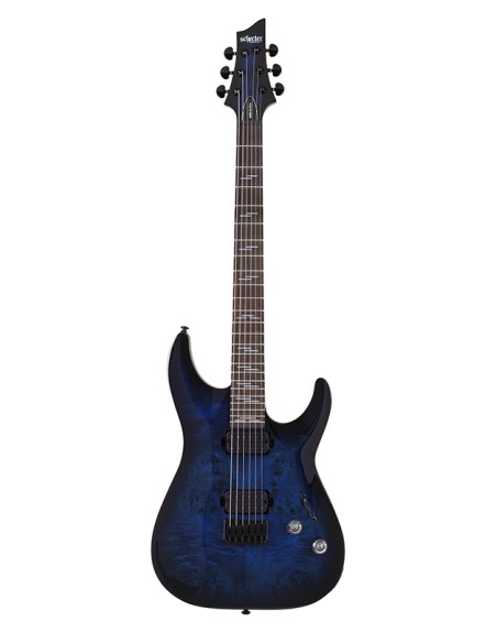 SCHECTER OMEN ELITE 6 SEE THRU BLUE BURST
