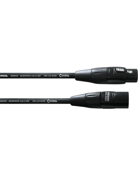 CORDIAL - XLR mâle/XLR femelle - 1.5m noir