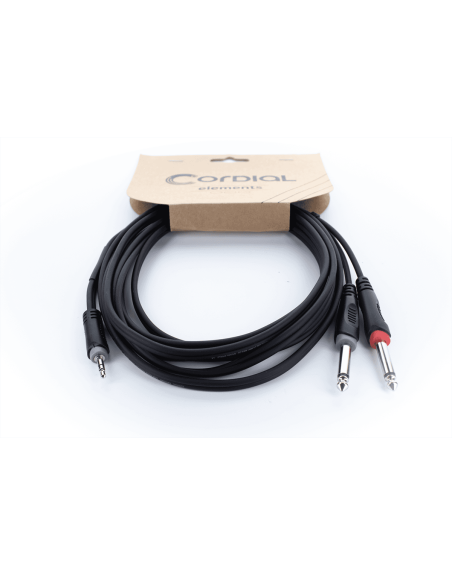 CABLE CORDIAL MINI-JACK ST/2 JACK MONO