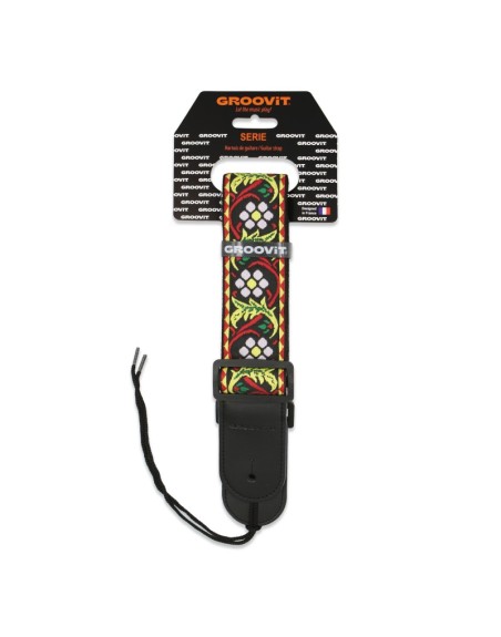 GROOVIT SANGLE JACQUARD JAUNE NYLON BOUCLES