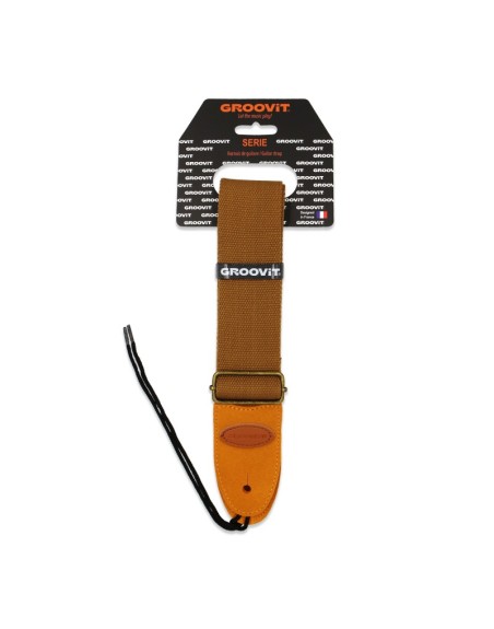 GROOVIT SANGLE ONE MARRON BOUCLES CROUTE DE CUIRE MARRON