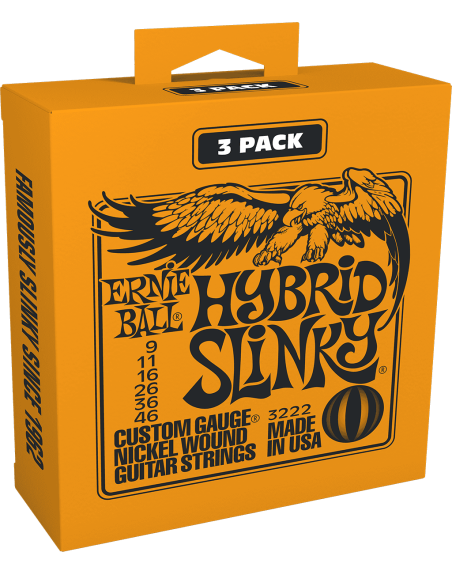 ERNIE BALL PACKS DE 3 JEUX - Hybrid slinky