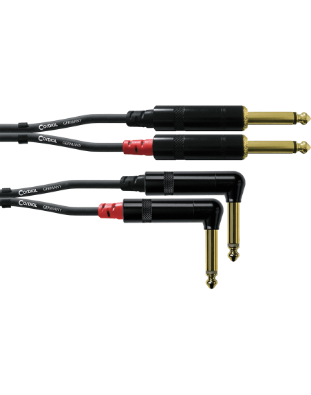CABLE CORDIAL BRETELLE 2JACK/2JACK COUDE 3 M