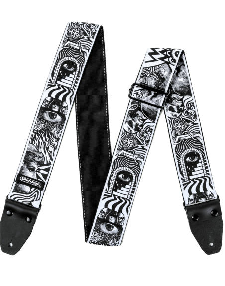 SANGLE I LOVE DUST SKULLS - BLACK/WHITE