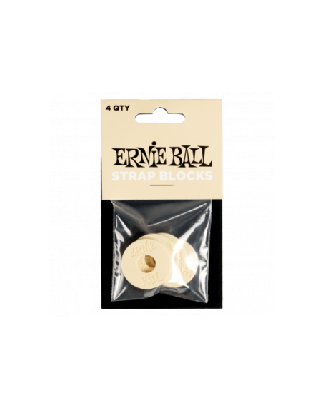 ERNIE BALL STRAP BLOCKS - CREME PACK DE 4