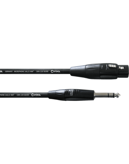 CORDIAL XLR FEMELLE/JACK STEREO - 3M NOIR