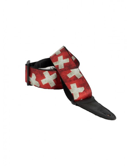 LEVY'S 5CM POLYPROPYLEN AVEC EMBOUT EN CUIR DRAPEAU  SUISSE