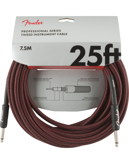 CABLE FENDER TWEED 7.5M - RED TWEED
