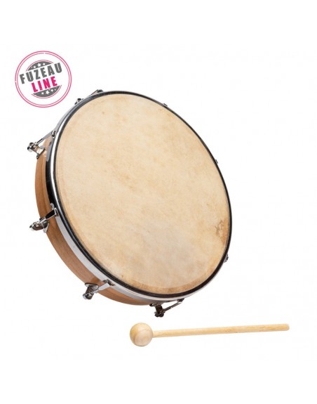 TAMBOURIN PEAU NATURELLE 25CM