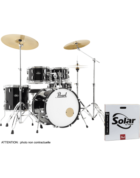 PEARL ROADSHOW FUSION 20" 5 FUTS - JET BLACK PACK SA