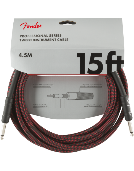 CABLE FENDER TWEED 4.5M - RED TWEED